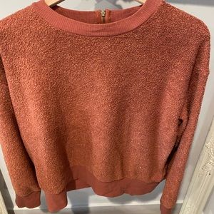 BURNT ORANGE SWEATER WITH ZIP UP IN BACK - SIZE X